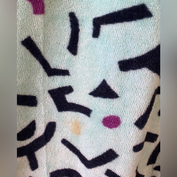 Velour collared maximalist sweater abstract vintage Keith Haring esque - Picture 8 of 14